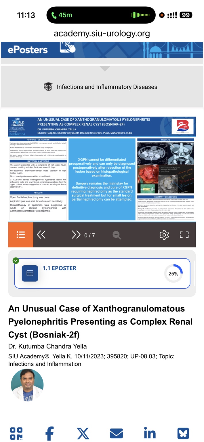 Preview of Dr. K. Chandra Yella's SIU Academy ePoster